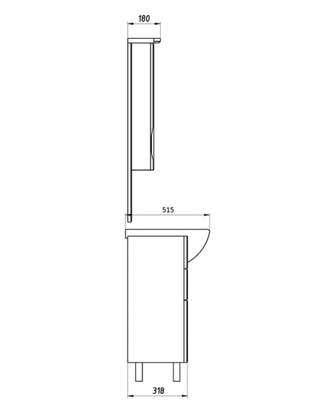 Зеркальный шкаф (94х102)   ASB-Mebel Мессина 100 9616